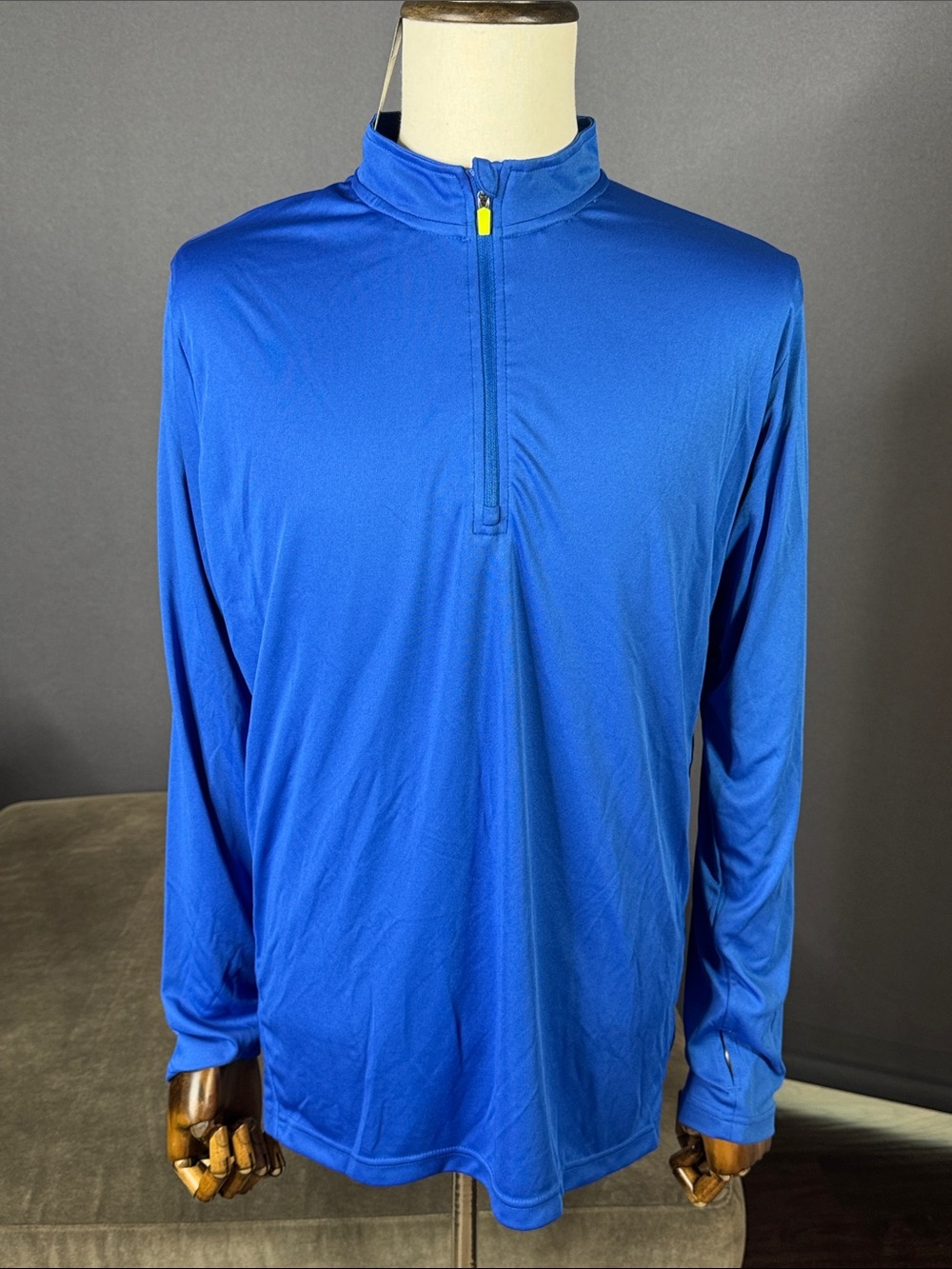Men's Admiral Athletic Quarter-Zip Pullover Cobalt Blue VaporDraw MEDIUM NWT